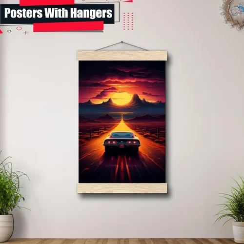 Vista 5 de Unique Synthwave Style Retro Art, 80s style art, framed poster print, guest room art, cool living room art, Nature Wall Art, poster Prints