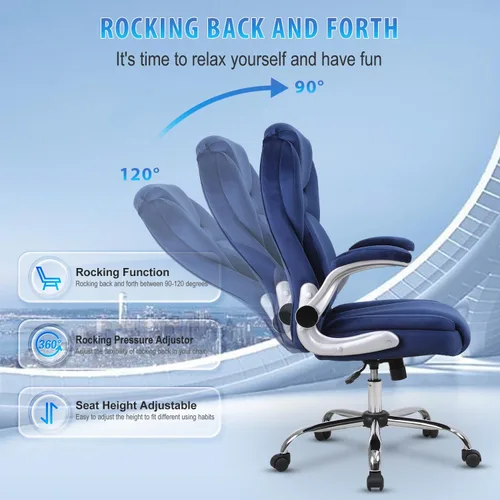 Vista 25 de REFFICER - Sillas de oficina ejecutivas, silla ergonómica de escritorio de oficina con respaldo lumbar, silla de computadora para el hogar