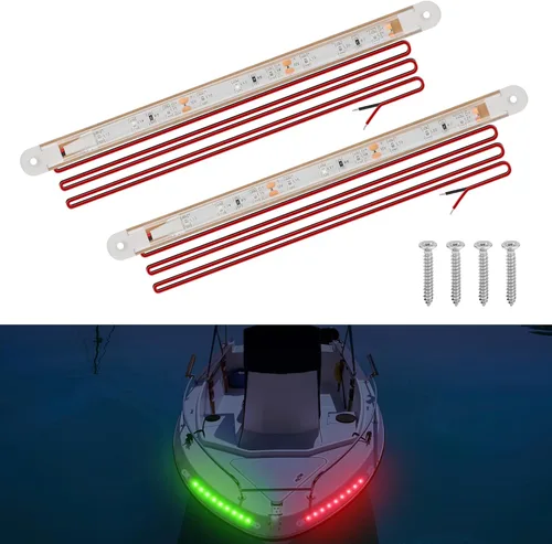 Vista 10 de RVZONE Luces de navegación para barcos, iluminación de navegación para barcos LED, iluminación marina para pesca nocturna, luces rojas y verdes