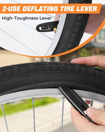 Vista 3 de Kit de reparación de neumáticos de bicicleta de 36 piezas, kit de parche de neumáticos de bicicleta premium, kit de reparación de neumáticos