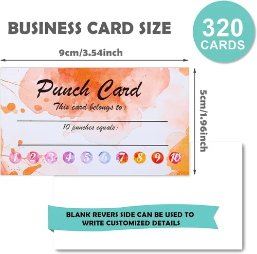 Vista 3 de 320 tarjetas perforadas, tarjeta de recompensa de lealtad de incentivo para estudiantes, tarjetas de lealtad para negocios, aula, comportamiento