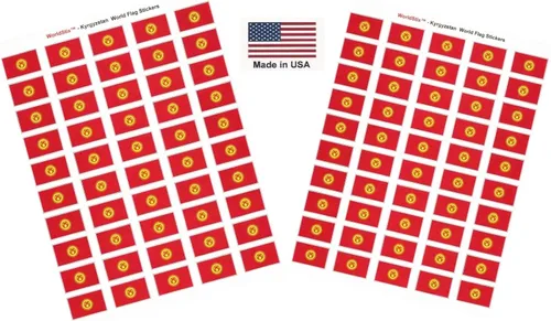 Vista 82 de 100 calcomanías de la bandera de Afganistán, dos hojas de 50, 1.5" x 1" hechas en Estados Unidos, calcomanías autoadhesivas para álbum de recortes