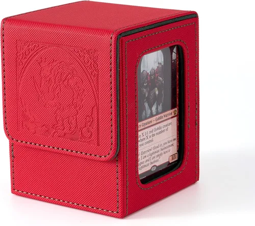 Vista 18 de Venssu MTG - Caja de cubierta para pantalla Commander, caja de cartas para 100 tarjetas de doble funda, TCG con 2 divisores y 1 cargador superior