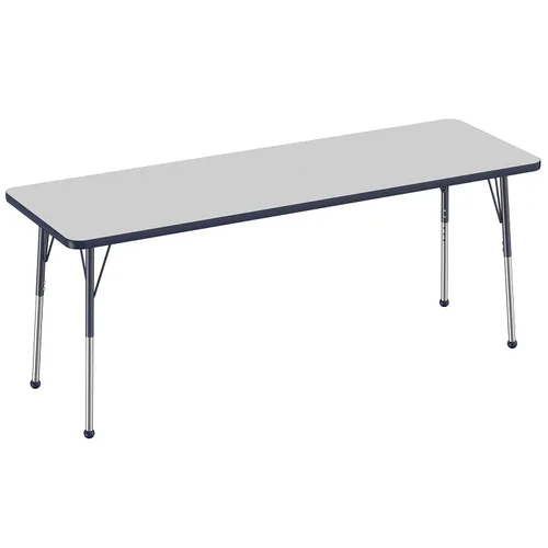 Vista 62 de FDP - Mesa rectangular para actividades escolares y de oficina (24 x 36 pulgadas), patas estándar con deslizadores giratorios, altura ajustable