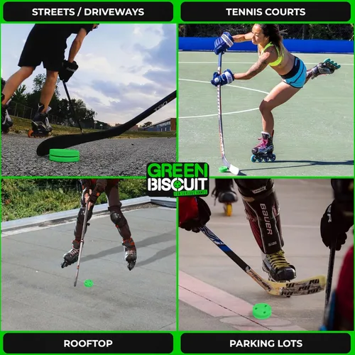 Vista 7 de Green Biscuit Passer-Paquete de 2 Disco de manejo de palos y paso fuera de hielo El es ideal para hockey callejero