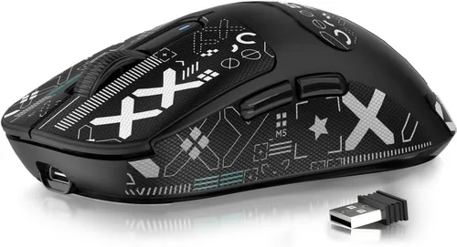 MANBASNAKE Attack Shark X3 - Mouse inalámbrico para juegos, 1.73 oz, ligero, triple modo, ergonómico, sensor PAW3395 26K DPI, duración de la batería