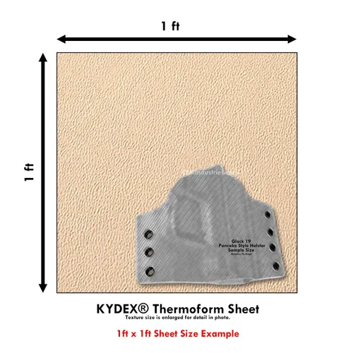 Vista 184 de Hoja de Termoformado Kydex - (Textura P1) - (Espesor de 0,15 cm) - (20,3 cm x 20,3 cm) - (Gris Barco) - (2 Hojas) - Para Hacer Fundas DIY, Armadura