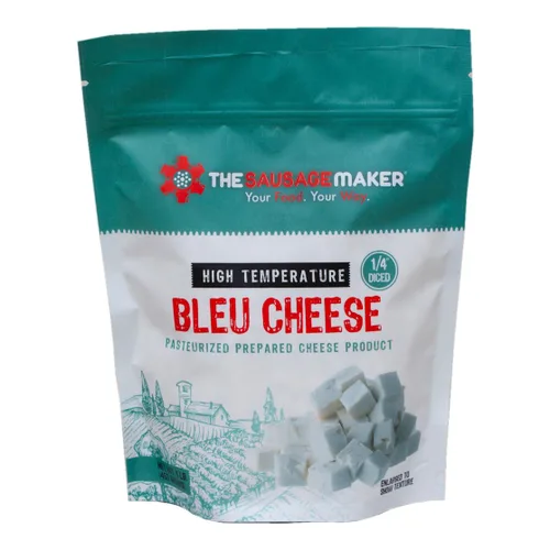 The Sausage Maker® Queso Azul de Alta Temperatura 1 Lb Queso de Alta Temperatura para Hacer Salchichas, Cubo Cortado en Dados de 1/4", Queso de Alta