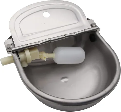 Vista 6 de Cuenco automático de agua potable de vaca, acero inoxidable 304 para caballos, cabra, cerdo, perro, con válvula de flotador de 1/2