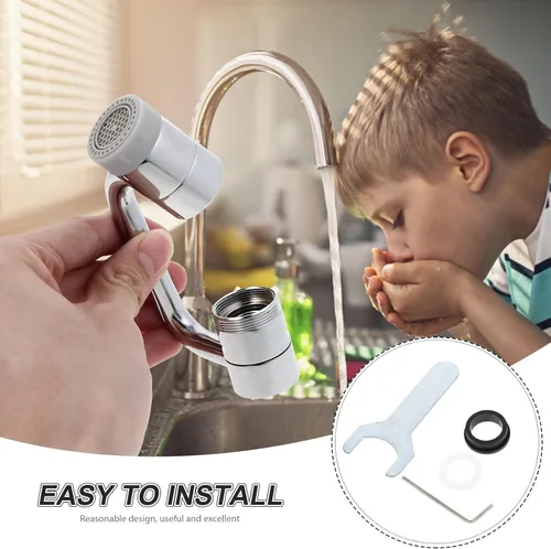 Vista 8 de DOITOOL Extensor de grifo giratorio 1080 con doble salida de agua, accesorio de brazo de robot ajustable para cocina y baño, aireador de grifo