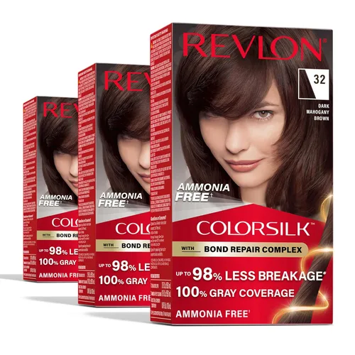 Vista 26 de Revlon ColorSilk con Complejo de Reparación de Enlaces, Tinte Permanente para el Cabello Marrón, 100% Cobertura de las Canas, Tinte para el Cabello