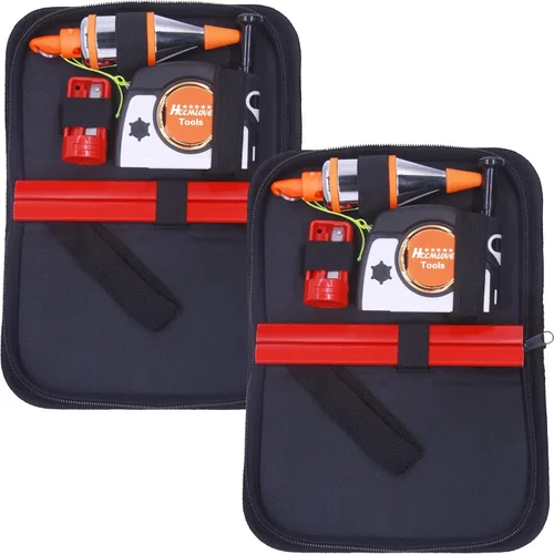 2 piezas de plomada magnética - 10.7 oz (305g) Plumb Rite con cuerda de 14.5 pies (4.5m), sacapuntas, 2 lápices, carrete de línea utilizado en
