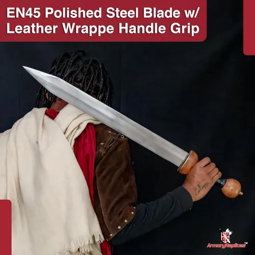 Vista 4 de Armory Replicas Colección de réplicas de espada corta y gladio romano con cuchillas de acero, vainas de cuero y diseños históricos