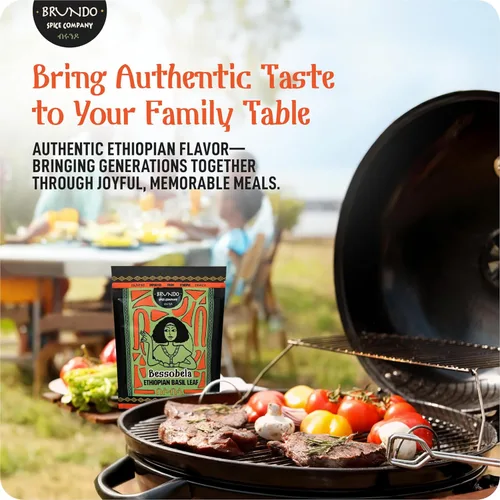Vista 5 de Brundo Spices Bessobela Auténtica albahaca sagrada etíope Recogida y procesada a mano Cosechada e importada de Etiopía Sin OMG Orgánico