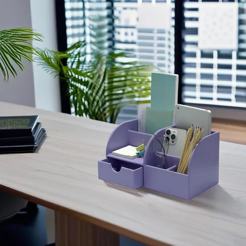 Vista 119 de UnionBasic Organizador de escritorio - Caja de almacenamiento multifuncional de cuero para escritorio con soporte para bolígrafos - Para tarjetas