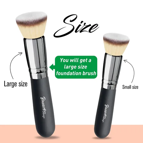 Vista 8 de Bueart Design Brocha de maquillaje para base de pulido de parte superior plana, ultra suave, densa, Kabuki, cepillo de maquillaje para líquido