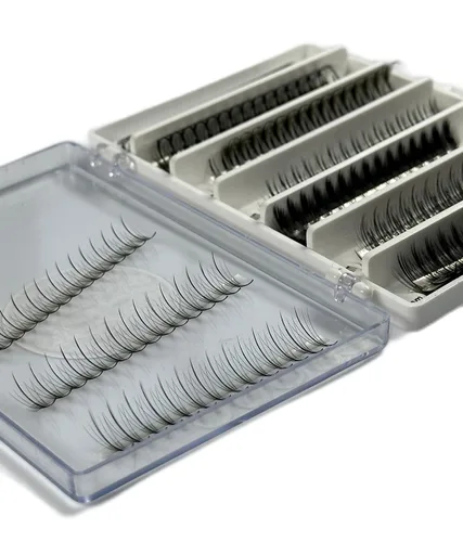 Vista 4 de 1000 Wispy Premade fans 0.05 0.07 Mixed Lengths 10-16mm 5D 7D Lashes Volume loose Fans C D Curl Handmade Fan eyelash extensions Kimeyelashes promade