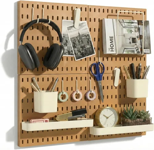 Vista 11 de Keepo - Juego de combinación de tableros de clavijas y accesorios modulares para colgar en pared, para organizador de pared, organización