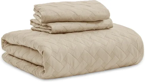 Vista 41 de Bedsure Colchas de tamaño Queen – Colchas ligeras tamaño Queen con patrón de tejido de canasta, ropa de cama suave, edredón de rosa polvorienta