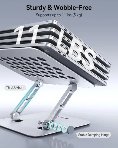 Vista 3 de Yottamaster Soporte ajustable de aluminio para portátil de 17 pulgadas