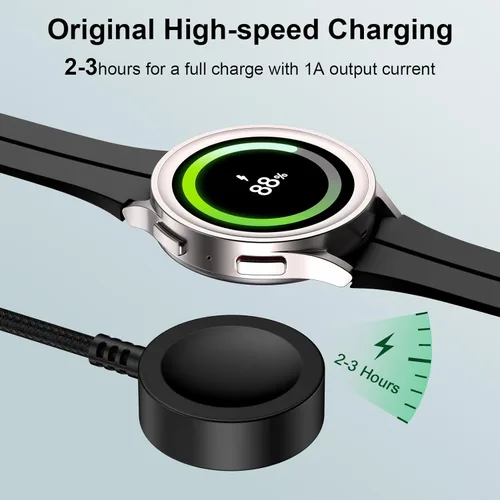 Vista 5 de Galaxy Watch Charger Fast Charging Station for Samsung Galaxy Watch8 Classic/Watch 8/Watch7 Ultra/FE/6/5/5 Pro/4/3/Active2,Samsung Magnetic