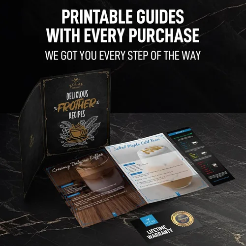 Vista 7 de Zulay Kitchen Executive Series Espumador de Leche de Regalo de Lujo – Batidor de Espuma Eléctrico de Mano para Café, Lattes y Chocolate Caliente