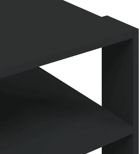 Vista 7 de Mesa de centro negra de 23.4 x 23.4 x 15.7 pulgadas, mesa de centro de madera de ingeniería, mesa de comedor, mesa de centro para sala para jardín