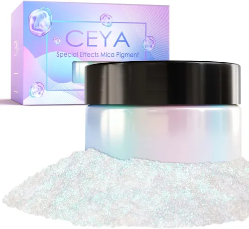 Vista 9 de Ceya Polvo de mica camaleón, 1.8 onzas/1.76 oz de polvo cromado Midnight Dream Chrome, pigmento de cambio de color con efecto nacarado de grado
