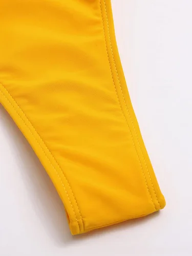 Vista 7 de SheIn Conjunto de bikini sexy de 3 piezas para mujer, con malla y micro triángulo, halter