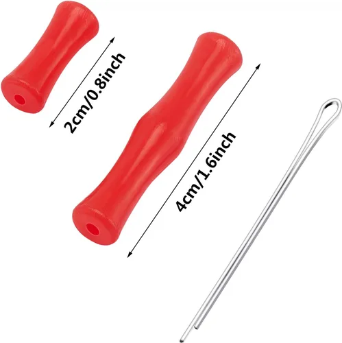 Vista 3 de Sumind 6 juegos de guardias de dedo con cuerda de arco arco arco dedo protector para caza (rojo)