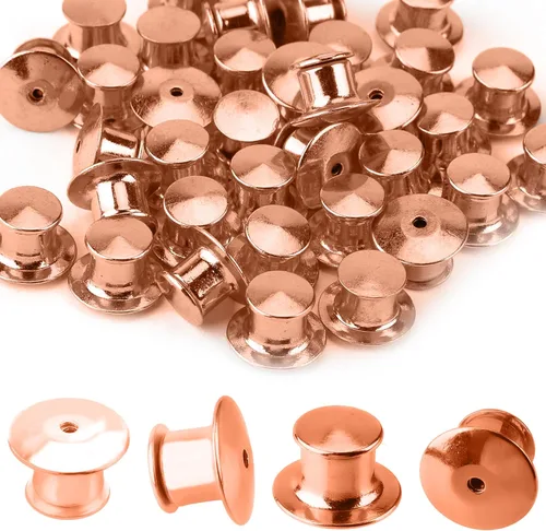 Vista 13 de Parte trasera de alfiler, parte trasera de metal de bloqueo, 30 piezas de cierre de aguja, cierre trasero, abrazadera de cabeza plana, broche