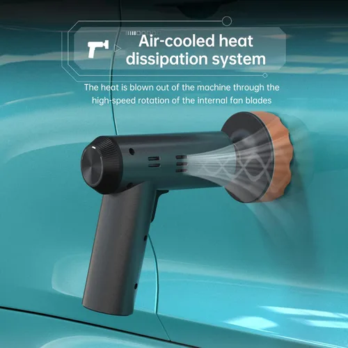 Vista 4 de Kit de pulidor inalámbrico para automóvil con baterías recargables USB-C de 2000 mAh, kit de cera portátil para automóvil con 3 discos adicionales