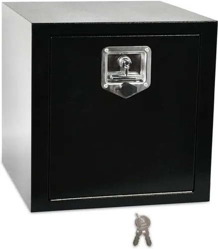 SSN Caja de herramientas de acero para camión de 18 pulgadas, caja de herramientas para camión con mango en T y llaves de bloqueo, organizador de