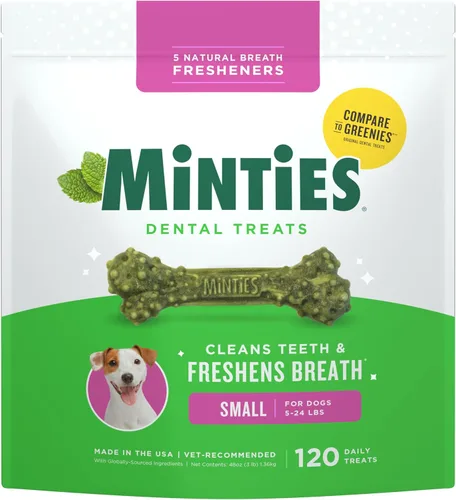 Vista 10 de Minties VetIQ - Golosinas dentales para perros, masticables dentales para perros pequeños/pequeños (menos de 40 libras), 40