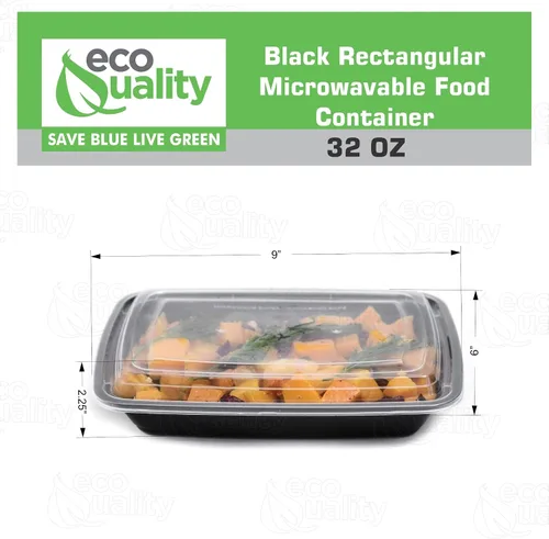 Vista 3 de Paquete de 100 recipientes reutilizables para almacenamiento de alimentos de 32 onzas con tapas, rectangulares sin BPA, aptos para microondas