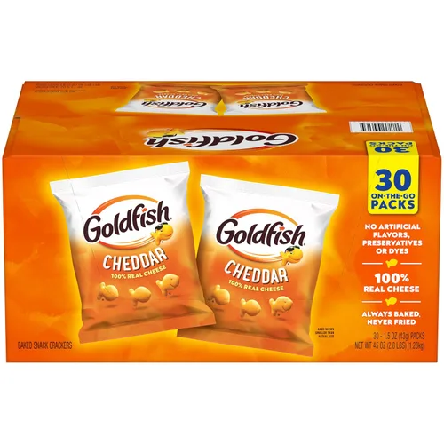 Vista 22 de Goldfish Crackers Big Smiles con galletas Cheddar, Colors y Pretzel, paquetes de aperitivos, caja de 30 CT