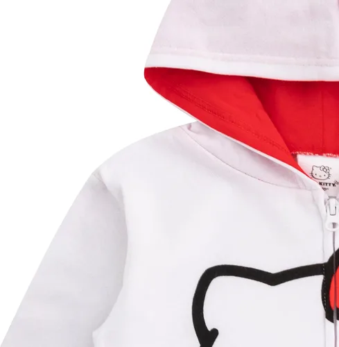 Vista 3 de Hello Kitty Sudadera con capucha y cremallera para niñas, para bebés, niños pequeños y niños pequeños