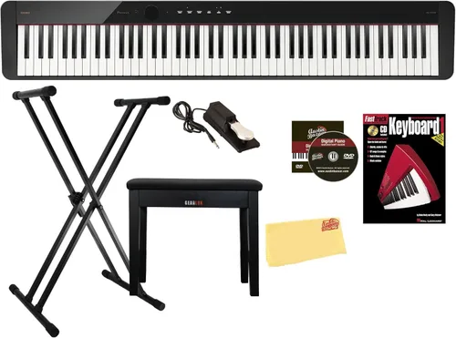 Vista 19 de Casio PX-S1100 Privia - Piano digital - Paquete negro con soporte de muebles CS-68, sistema de tres pedales SP-34, banco de muebles, libro