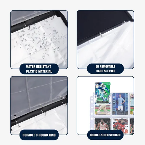 Vista 4 de Carpeta de Álbum de Tarjetas Coleccionables de 900 Bolsillos, Carpeta de Tarjetas de Béisbol con Fundas, Álbum Coleccionable para Tarjetas