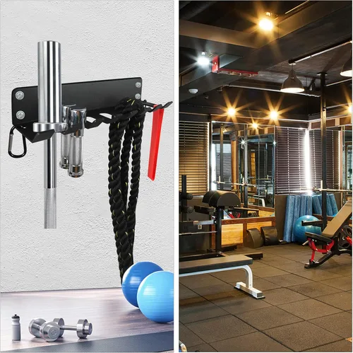 Vista 7 de Almacenamiento de gimnasio en casa – Soporte de barra resistente, pesas rusas, barra de pesas, equipo de estante de entrenamiento, rodillo