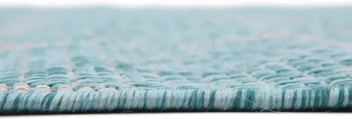 Vista 10 de Unique Loom Outdoor Trellis Collection Alfombra de Área (5' 1" x 8' Oval, Aguamarina/Gris)