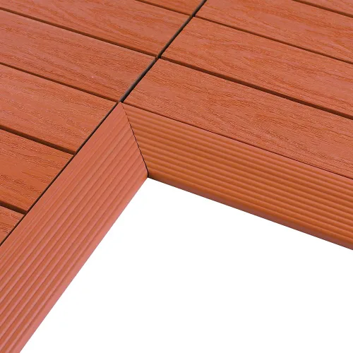 Vista 25 de NewTechWood 1/6 pies x 1 pie Quick Deck Azulejo compuesto interior de esquina Fascia en rojo sueco (2 piezas/caja)