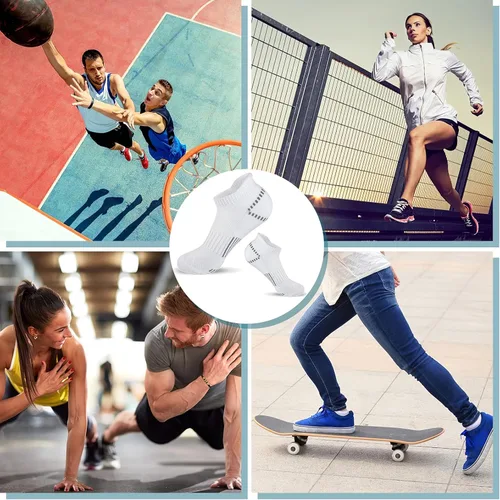 Vista 2 de Airacker Ankle Athletic Running Socks Cushioned Breathable Low Cut Sports Tab Socks for Men and Women (6 Pairs)