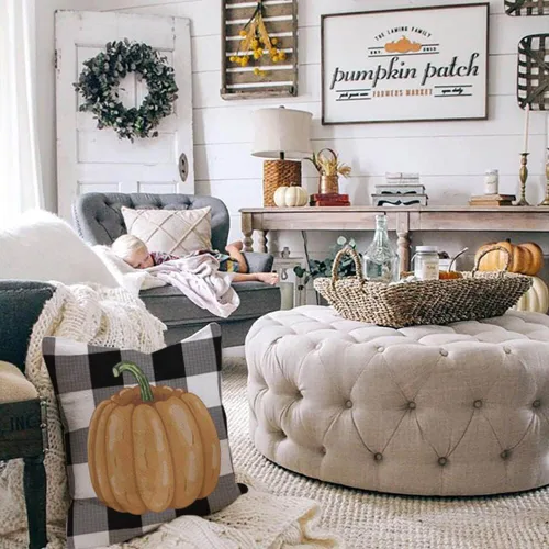 Vista 3 de Juego de 4 fundas de almohada de decoración de otoño de 16 x 16 pulgadas, decoración de otoño de Acción de Gracias para decoración del hogar, hojas