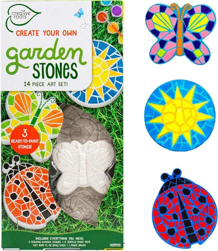 Vista 13 de Creative Roots Pinta tu propia piedra #1 para mamá, kits de manualidades para niños, cerámica para pintar, a partir de 6 años