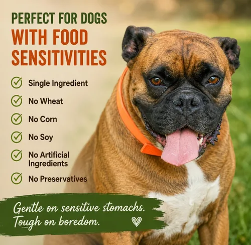 Vista 6 de Gaines Family Farmstead Golosinas para perros, bolsa de 8 onzas, masticables de batata de un solo ingrediente para perros, alternativa de cuero