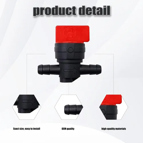 Vista 3 de Válvula de corte de combustible en línea de 1/4 de pulgada, válvula de cierre de gas recta con abrazaderas compatible con muchos motores pequeños
