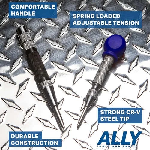 Vista 5 de ALLY Tools - Punzón central automático súper fuerte de 6 y 5 pulgadas, perforador central automático perfecto para metal, madera, plástico, vidrio