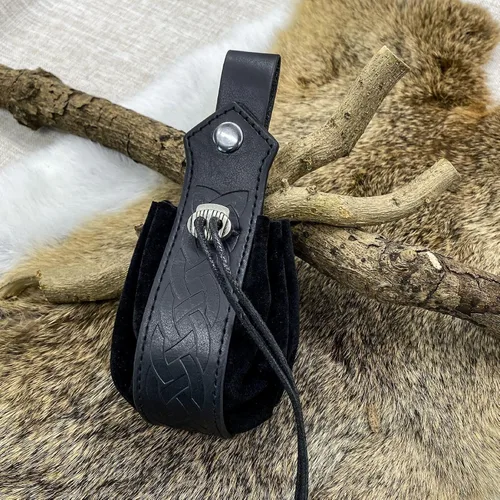 Vista 5 de Riñonera para cinturón, riñonera medieval, vintage, de cuero, funda para teléfono celular, funda para cinturón, bolsillo, casual, senderismo