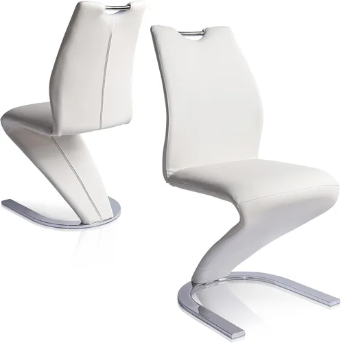 Vista 13 de ZckyCine Silla de comedor de piel sintética, silla de sala de estar, moderna silla auxiliar sin brazos de cocina con patas de metal